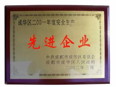 2001年成華區(qū)先進(jìn)企業(yè)